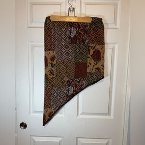 Bohemian Asymmetrical Skirt in Earthy Tones